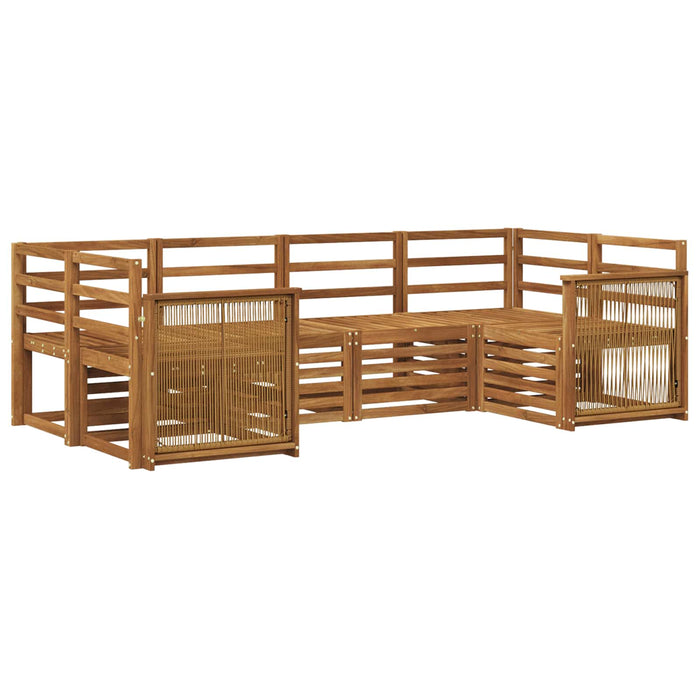 Set canapea sectională 5 pcs natural Lemn Solid de Acacia WALTI