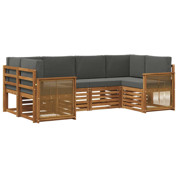 Set canapea sectională cu pernă 5 pcs Natural și Antracit WALTI