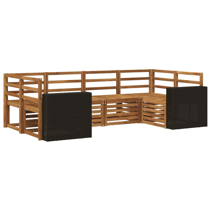 Set canapea sectională 6 pcs natural Lemn Solid de Acacia WALTI