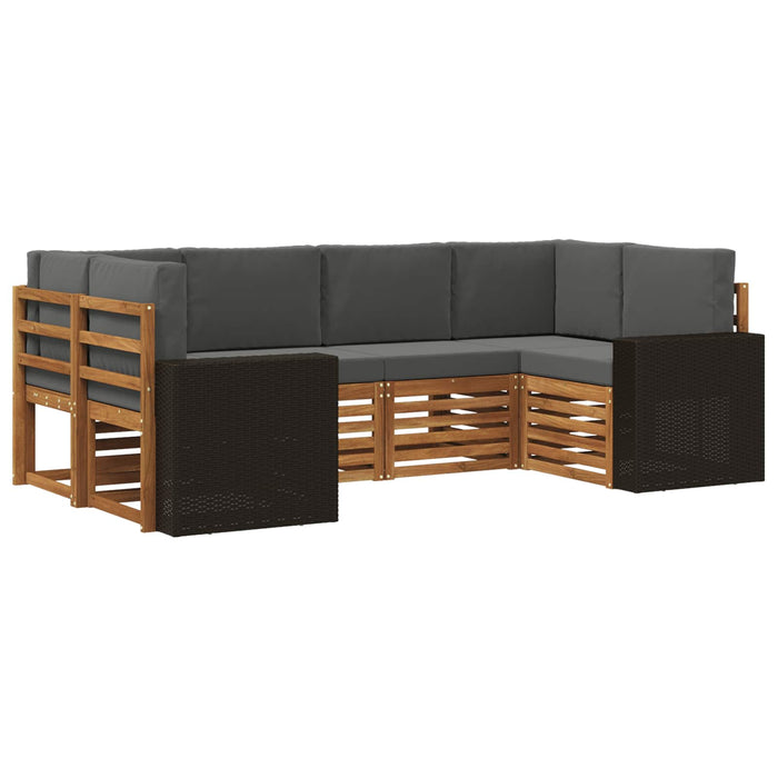 Set canapea sectională 6 pcs Natural și Antracit Poliester WALTI