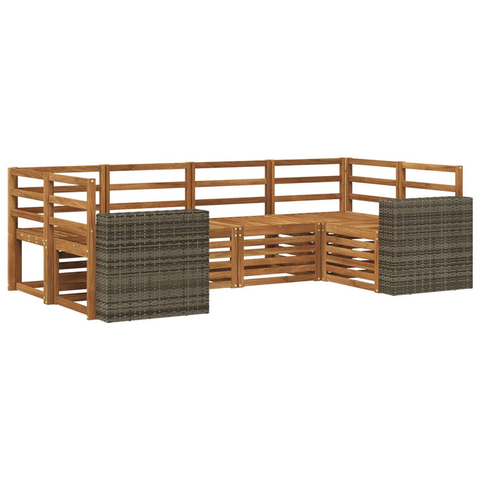 Set canapea sectională 6 pcs natural Lemn Solid de Acacia WALTI