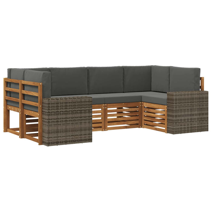 Set canapea sectională 6 pcs Natural și Antracit Poliester WALTI