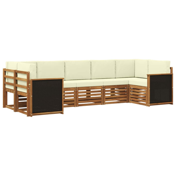 Set canapea sectională cu pernă 6 pcs Natural și Crem WALTI