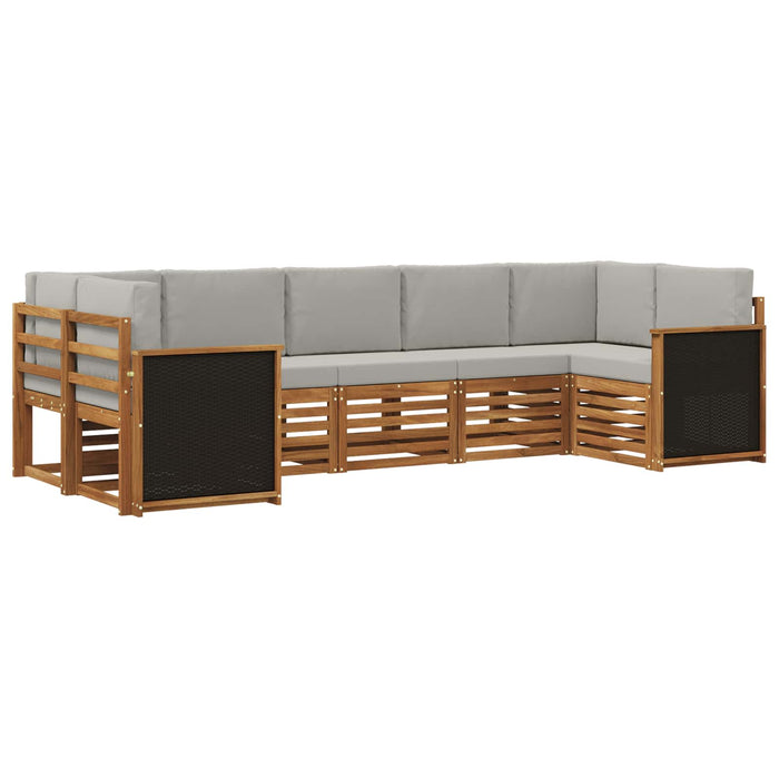 Set canapea sectională cu pernă 6 pcs Natural și gri deschis WALTI