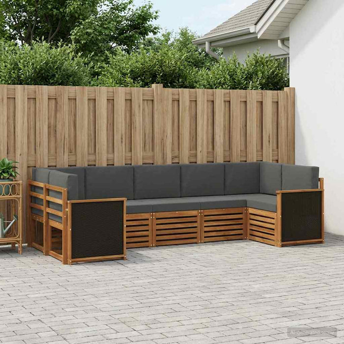 Set canapea sectională cu pernă 6 pcs Natural și Antracit WALTI