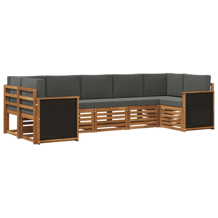 Set canapea sectională cu pernă 6 pcs Natural și Antracit WALTI