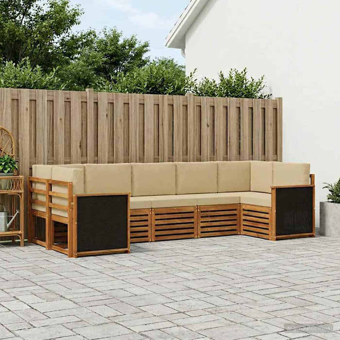 Set canapea sectională cu pernă 6 pcs natural WALTI
