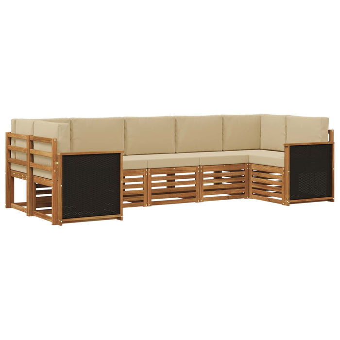 Set canapea sectională cu pernă 6 pcs natural WALTI