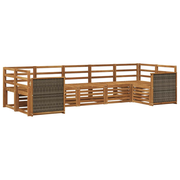 Set canapea sectională 6 pcs natural Lemn Solid de Acacia WALTI