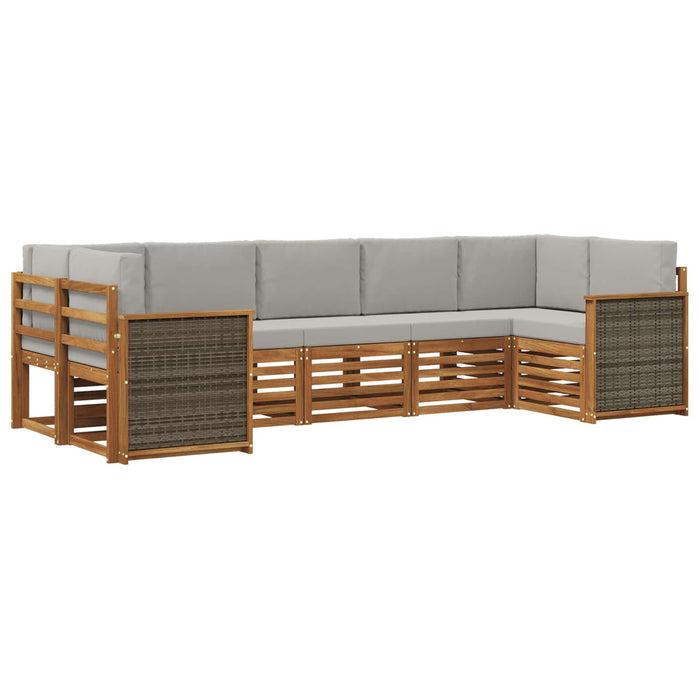 Set canapea sectională cu pernă 6 pcs Natural și gri deschis - WALTI WALTI