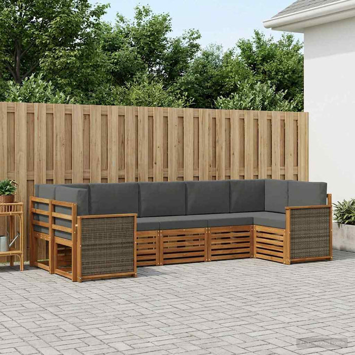 Set canapea sectională cu pernă 6 pcs Natural și Antracit WALTI