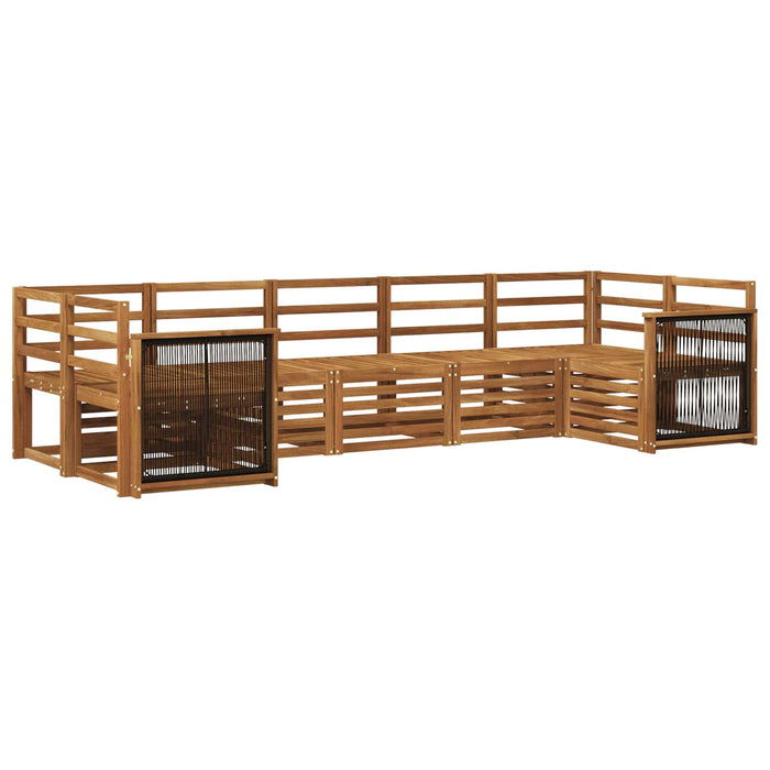 Set canapea sectională 6 pcs natural Lemn Solid de Acacia WALTI