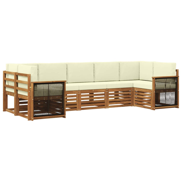 Set canapea sectională cu pernă 6 pcs Natural și Crem WALTI