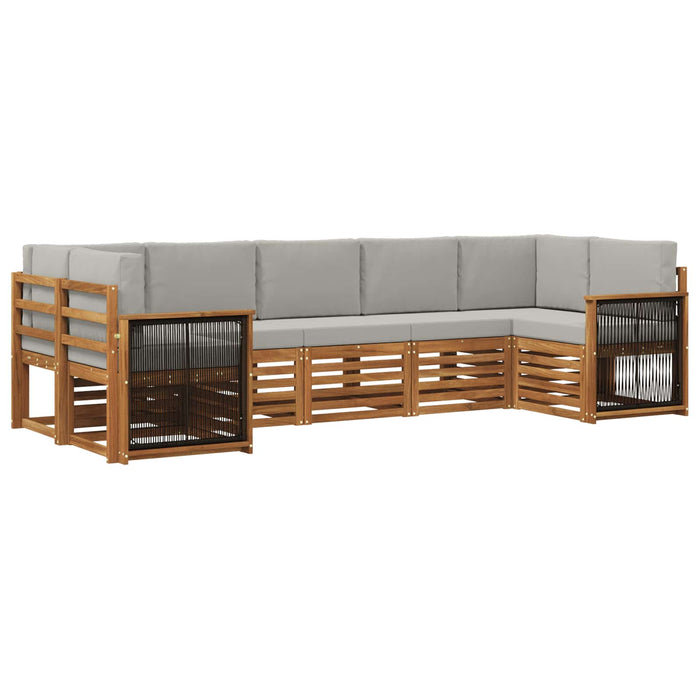 Set canapea sectională cu pernă 6 pcs Natural și gri deschis - WALTI WALTI