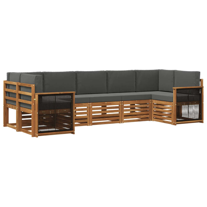 Set canapea sectională cu pernă 6 pcs Natural și Antracit WALTI