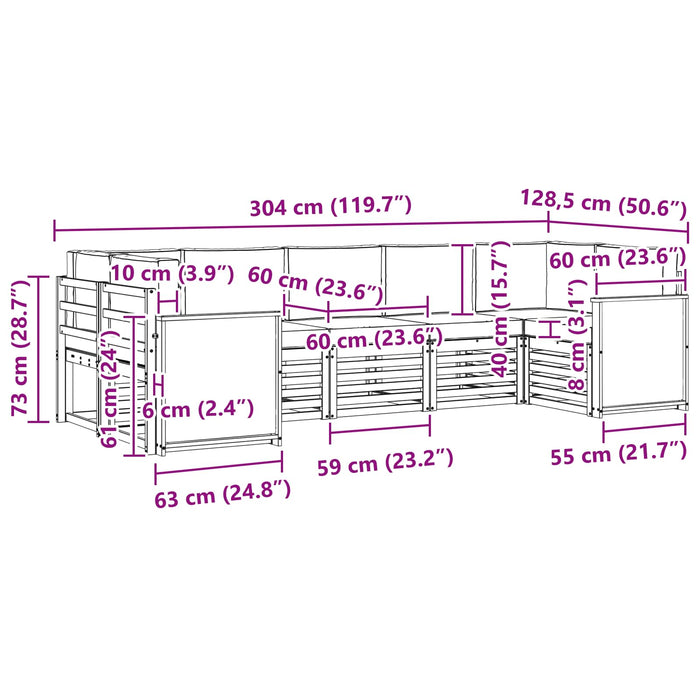Set canapea sectională cu pernă 6 pcs Natural și Antracit WALTI