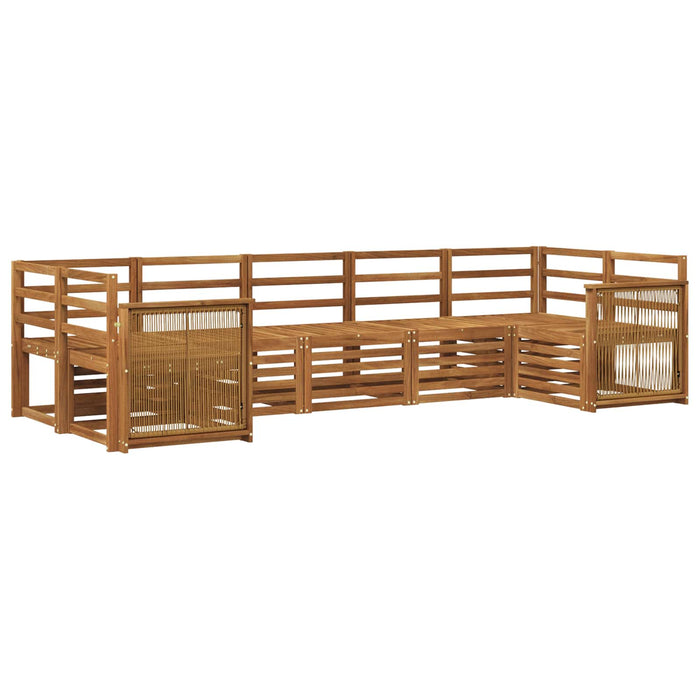 Set canapea sectională 6 pcs natural Lemn Solid de Acacia WALTI
