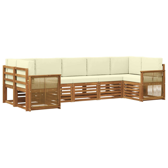 Set canapea sectională cu pernă 6 pcs Natural și Crem WALTI