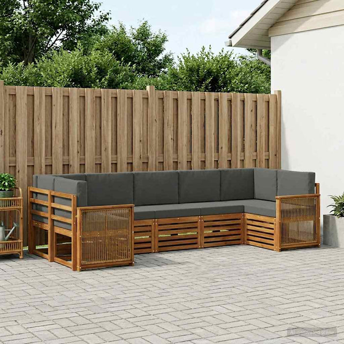 Set canapea sectională cu pernă 6 pcs Natural și Antracit WALTI