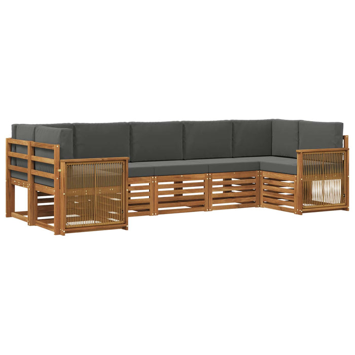 Set canapea sectională cu pernă 6 pcs Natural și Antracit WALTI