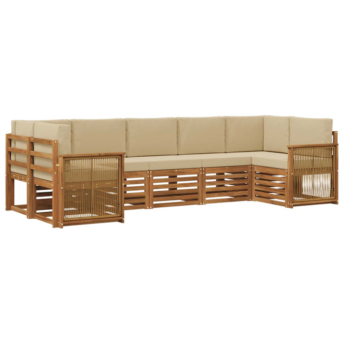 Set canapea sectională cu pernă 6 pcs natural WALTI