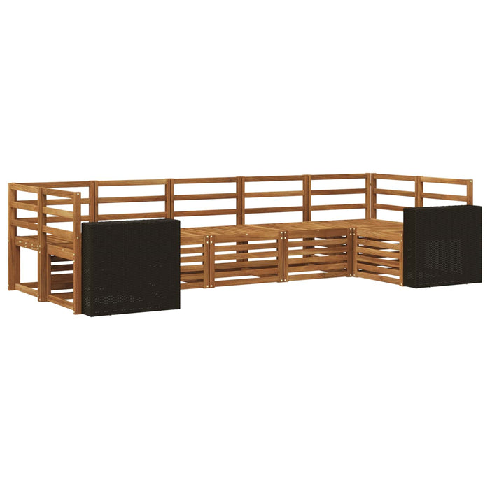Set canapea sectională 7 pcs natural Lemn Solid de Acacia WALTI