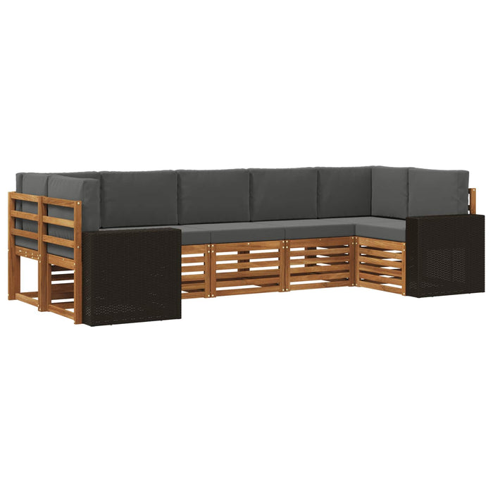 Set canapea sectională 7 pcs Natural și Antracit Poliester WALTI