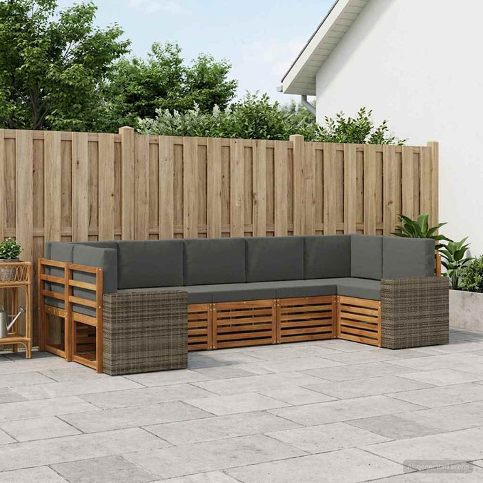 Set canapea sectională 7 pcs Natural și Antracit Poliester WALTI