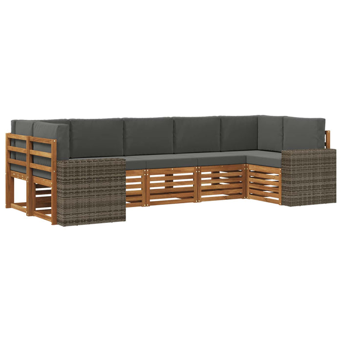 Set canapea sectională 7 pcs Natural și Antracit Poliester WALTI