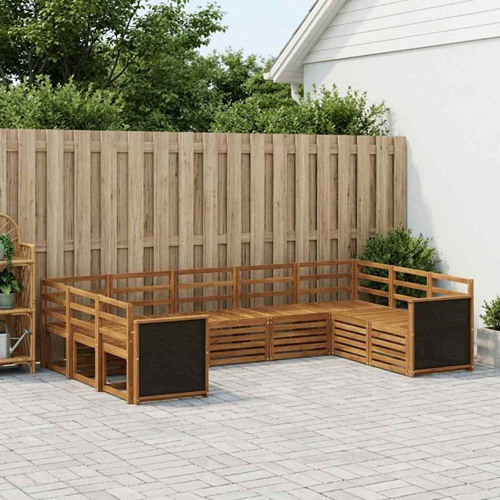 Set canapea sectională 7 pcs natural Lemn Solid de Acacia WALTI