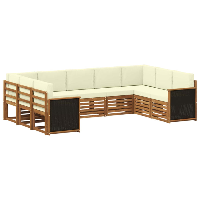 Set canapea sectională cu pernă 7 pcs Natural și Crem WALTI
