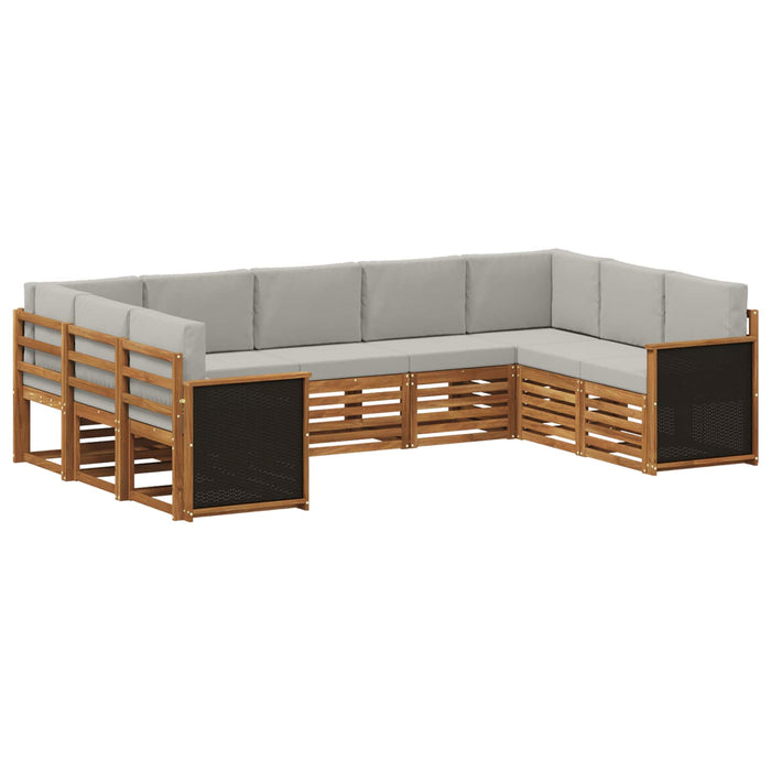 Set canapea sectională cu pernă 7 pcs Natural și gri deschis WALTI
