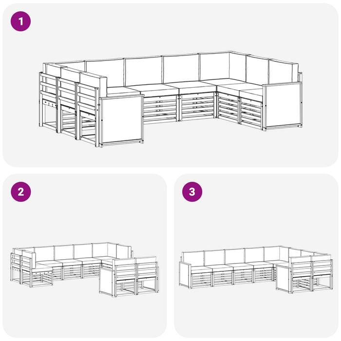 Set canapea sectională cu pernă 7 pcs Natural și Antracit WALTI