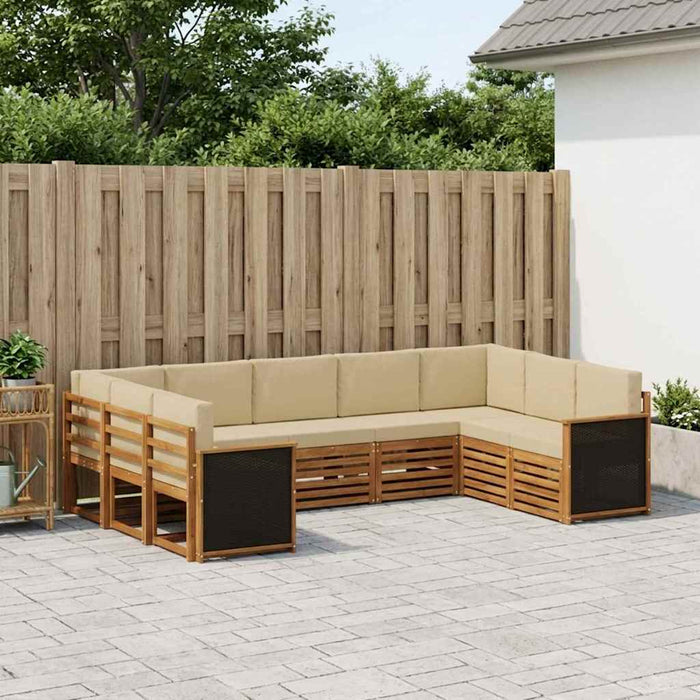 Set canapea sectională cu pernă 7 pcs natural WALTI