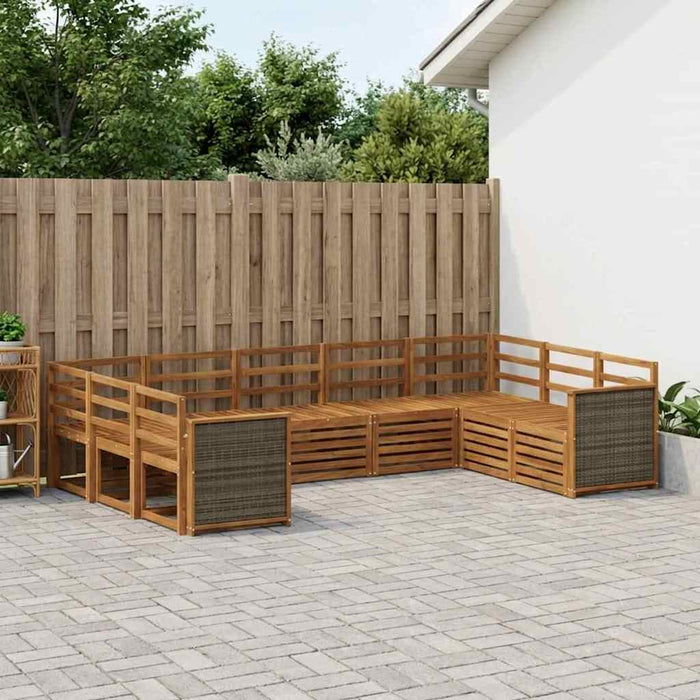 Set canapea sectională 7 pcs natural Lemn Solid de Acacia WALTI