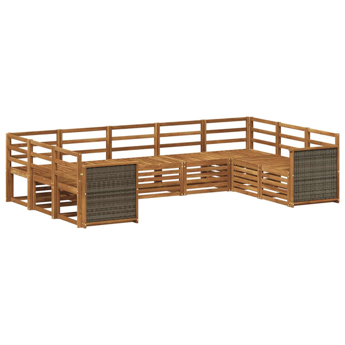 Set canapea sectională 7 pcs natural Lemn Solid de Acacia WALTI