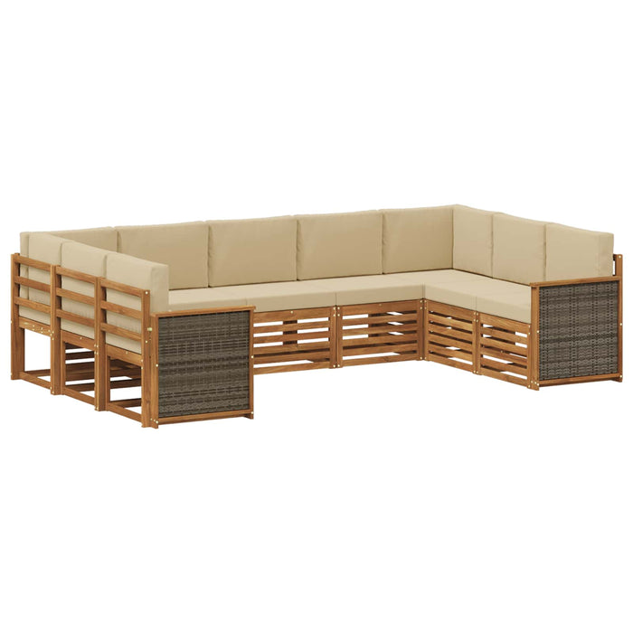 Set canapea sectională cu pernă 7 pcs natural WALTI