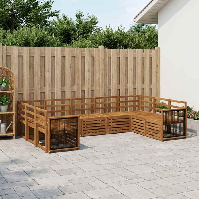 Set canapea sectională 7 pcs natural Lemn Solid de Acacia WALTI