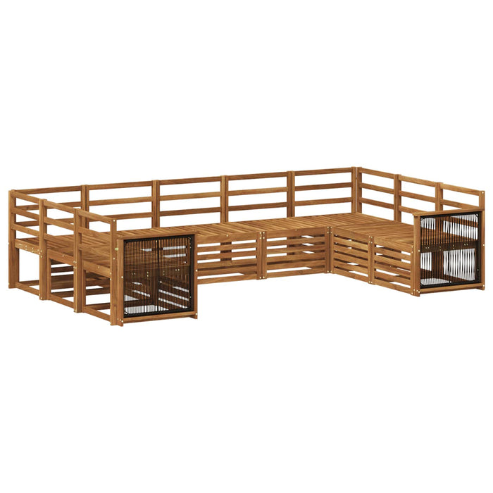 Set canapea sectională 7 pcs natural Lemn Solid de Acacia WALTI