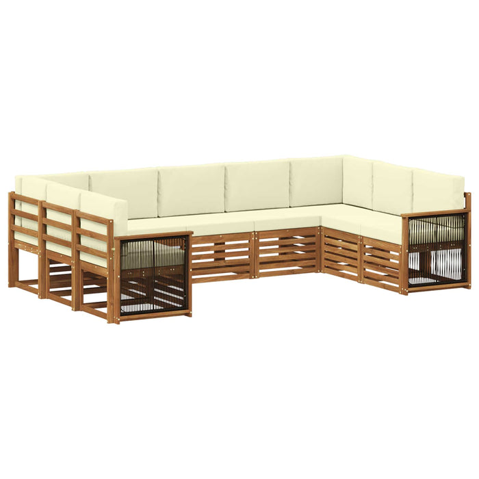 Set canapea sectională cu pernă 7 pcs Natural și Crem WALTI