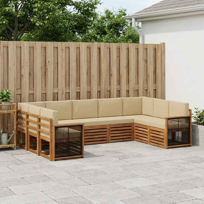 Set canapea sectională cu pernă 7 pcs natural WALTI