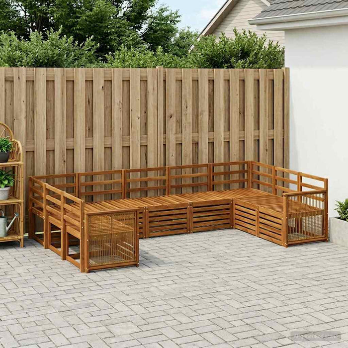 Set canapea sectională 7 pcs natural Lemn Solid de Acacia WALTI