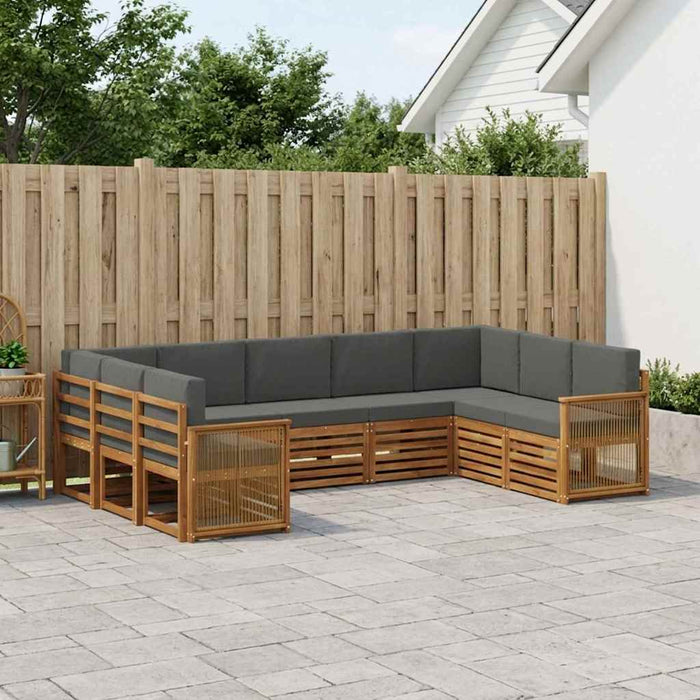 Set canapea sectională cu pernă 7 pcs Natural și Antracit WALTI