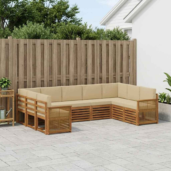 Set canapea sectională cu pernă 7 pcs natural WALTI