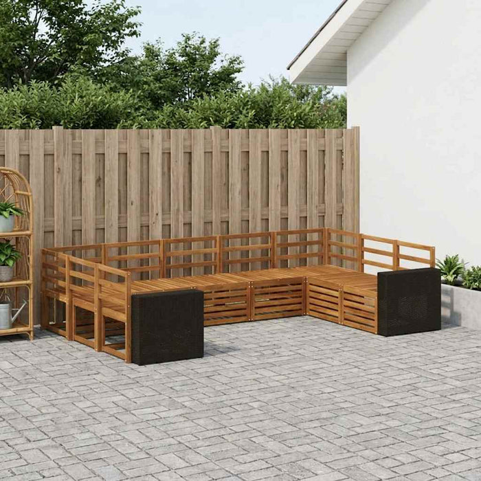 Set canapea sectională 9 pcs natural Lemn Solid de Acacia WALTI