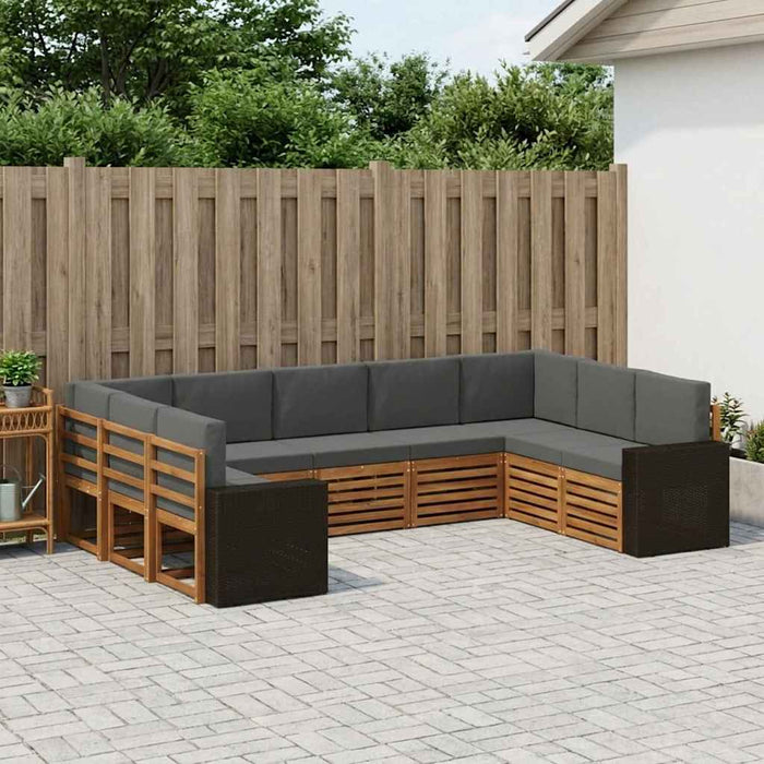 Set canapea sectională 9 pcs Natural și Antracit Poliester WALTI