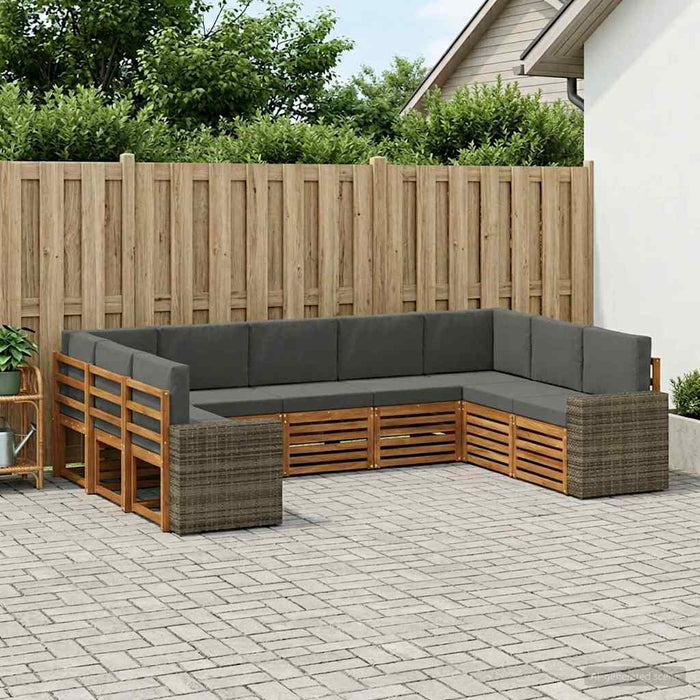 Set canapea sectională 9 pcs Natural și Antracit Poliester WALTI
