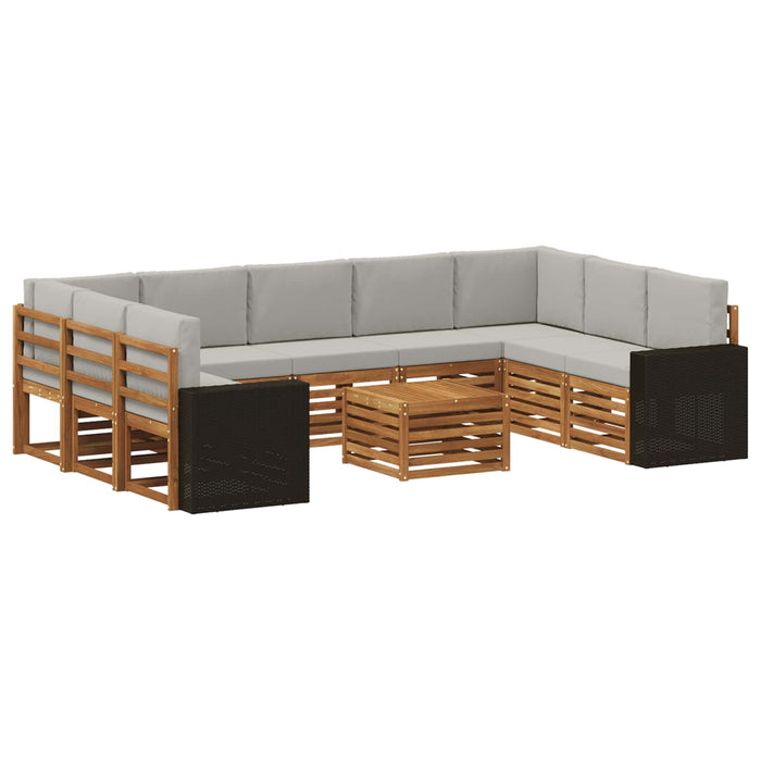 Seturi de canapele cu pernă 10 pcs Natural și gri deschis WALTI