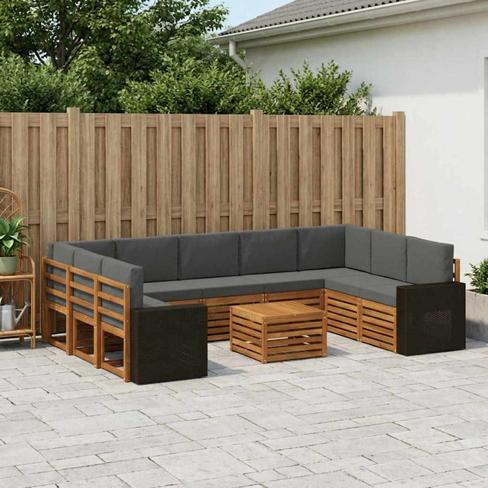 Seturi de canapele cu pernă 10 pcs Natural și Antracit WALTI