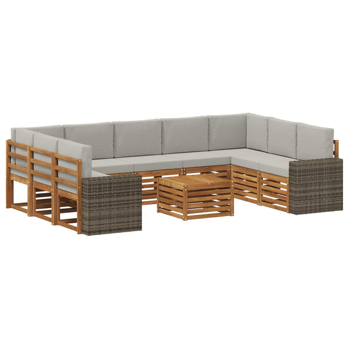 Seturi de canapele cu pernă 10 pcs Natural și gri deschis WALTI